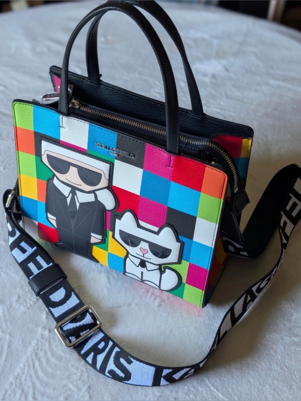 Karl Lagerfeld Paris Maybelle Crossbody Satchel w Karl & Choupette